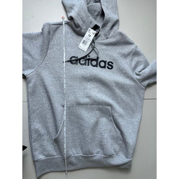adidas Women's Essentials Logo Hoodie NWT GRAY PLUS SIZE 1X - Picture 6 of 7